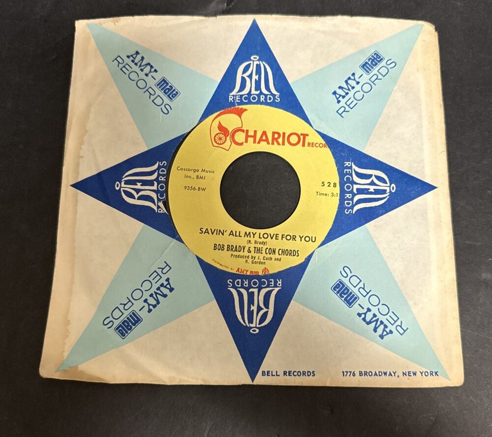 Bob Brady & The Con Chords Savin’ All My Love For You Please Stay 45rpm 1968